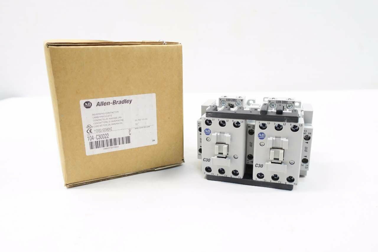 ALLEN BRADLEY 104-C30D22 30 AMP REVERSING CONTACTOR