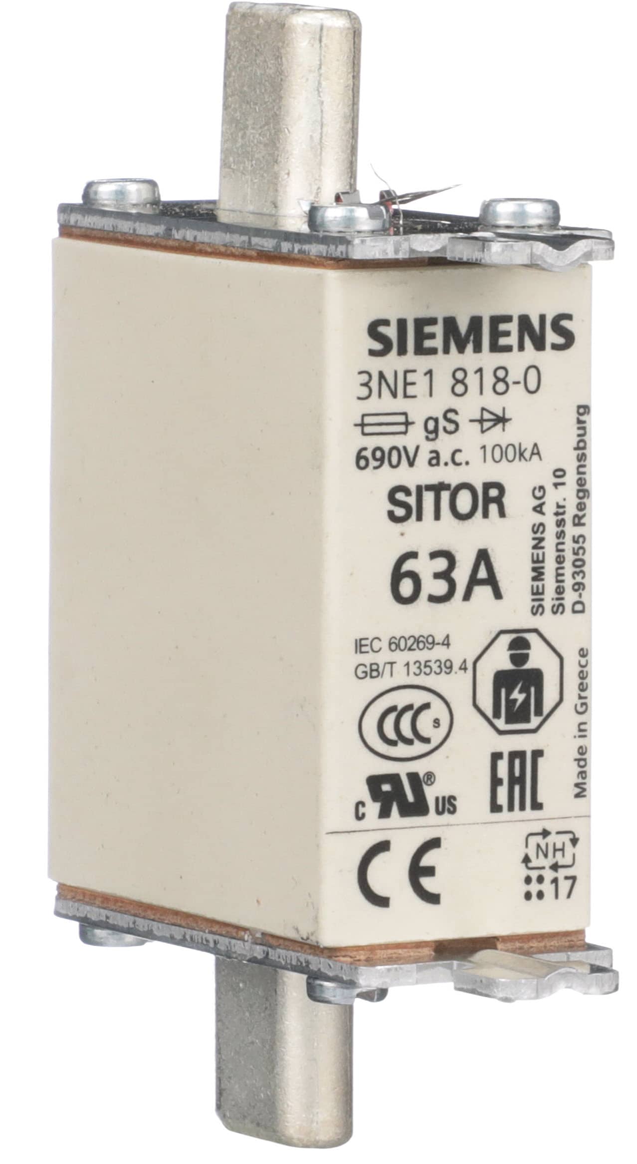 SIEMENS 3NE1-818-0 63AMP FUSE LINK