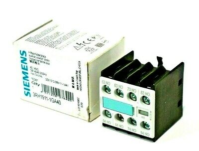  SIEMENS 3RH1911-1GA40 10 AMP AUXILIARY CONTACT BLOCK 