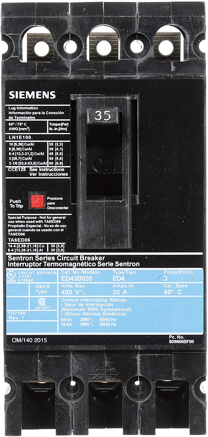  SIEMENS ED43B035 35A CIRCUIT BREAKER 