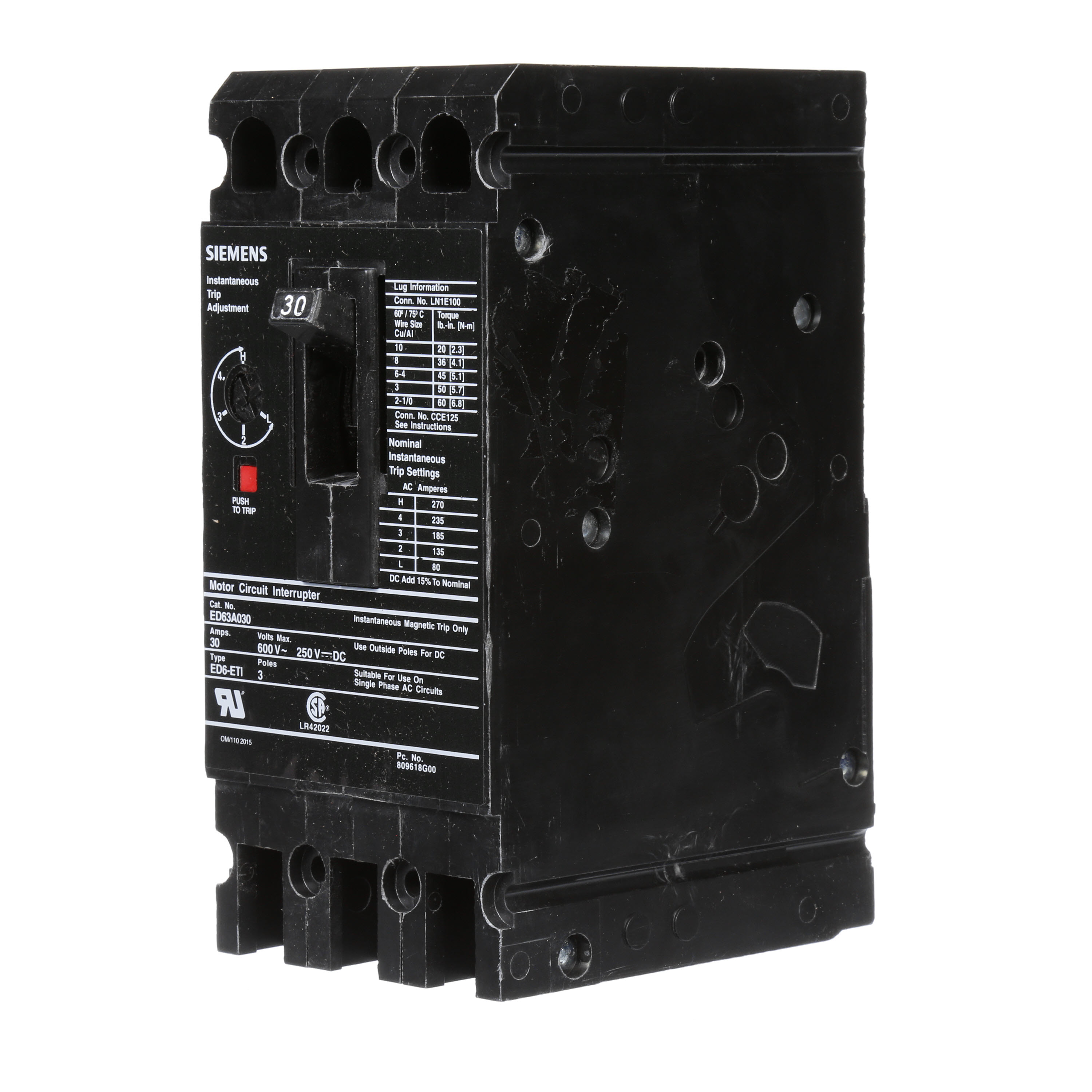 SIEMENS ED63A030 30 AMP CIRCUIT BREAKER 