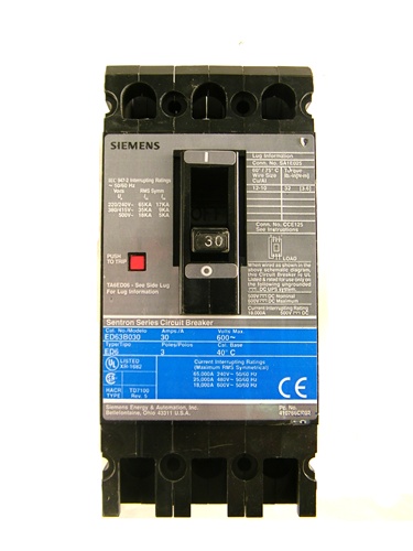 SIEMENS ED63B030 30 AMP CIRCUIT BREAKER 