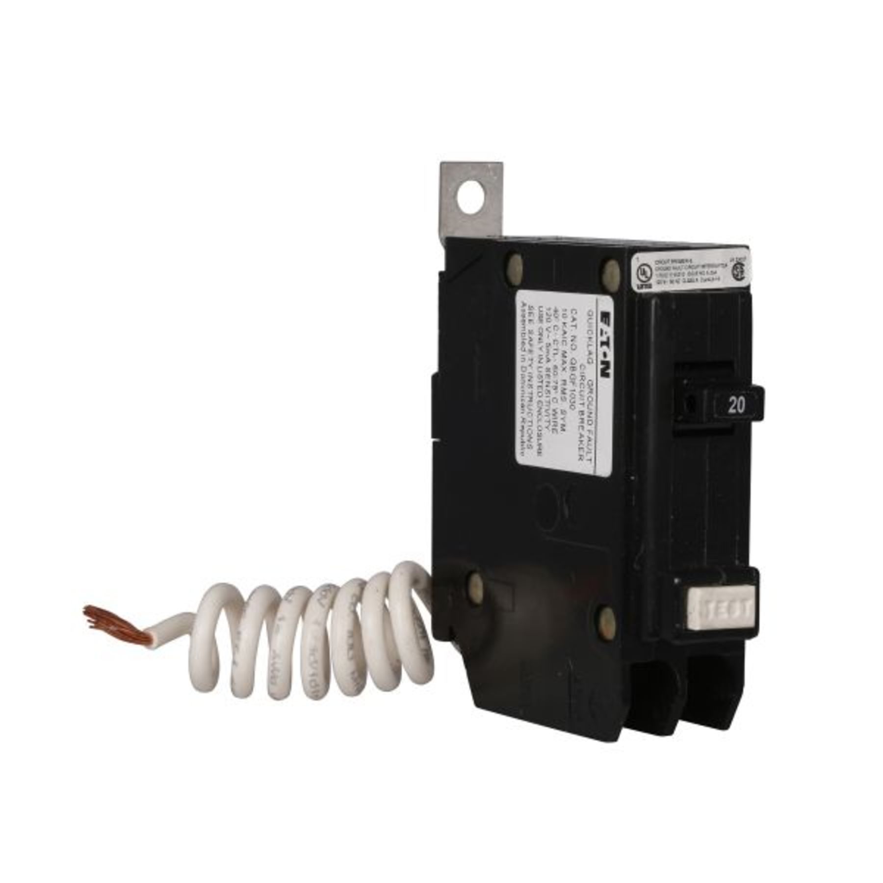 EATON CORPORATION CUTLER HAMMER QBGF1020 20AMP CIRCUIT BREAKER
