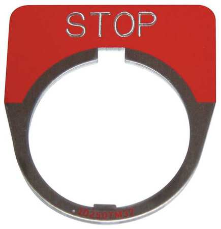 10250TM34 LEGEND PLATE STANDARD HALF ROUND STOP RED