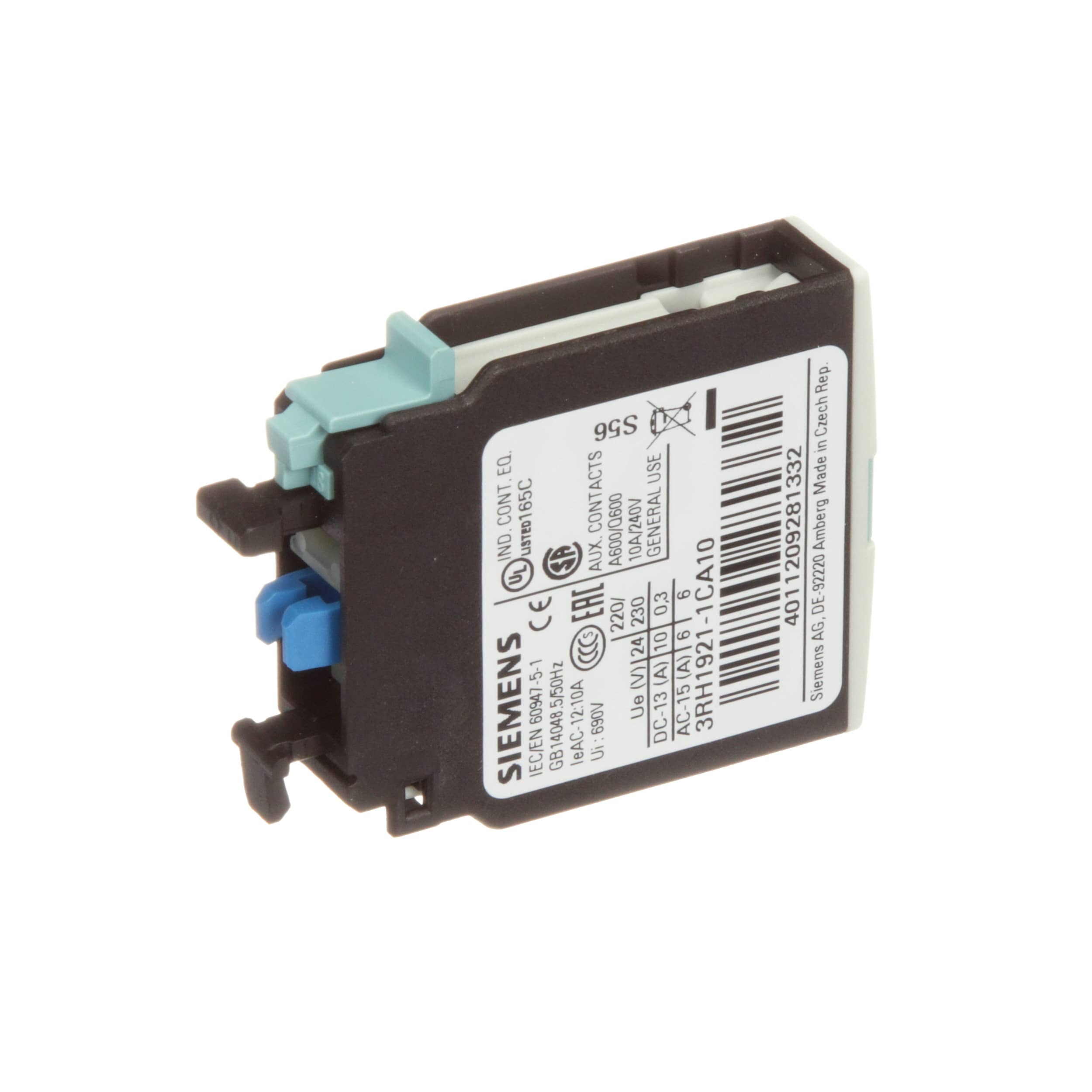 SIEMENS FURNAS ELECTRIC CO 3RH1921-1CA10 AUXILIARY CONTACT BLOCK