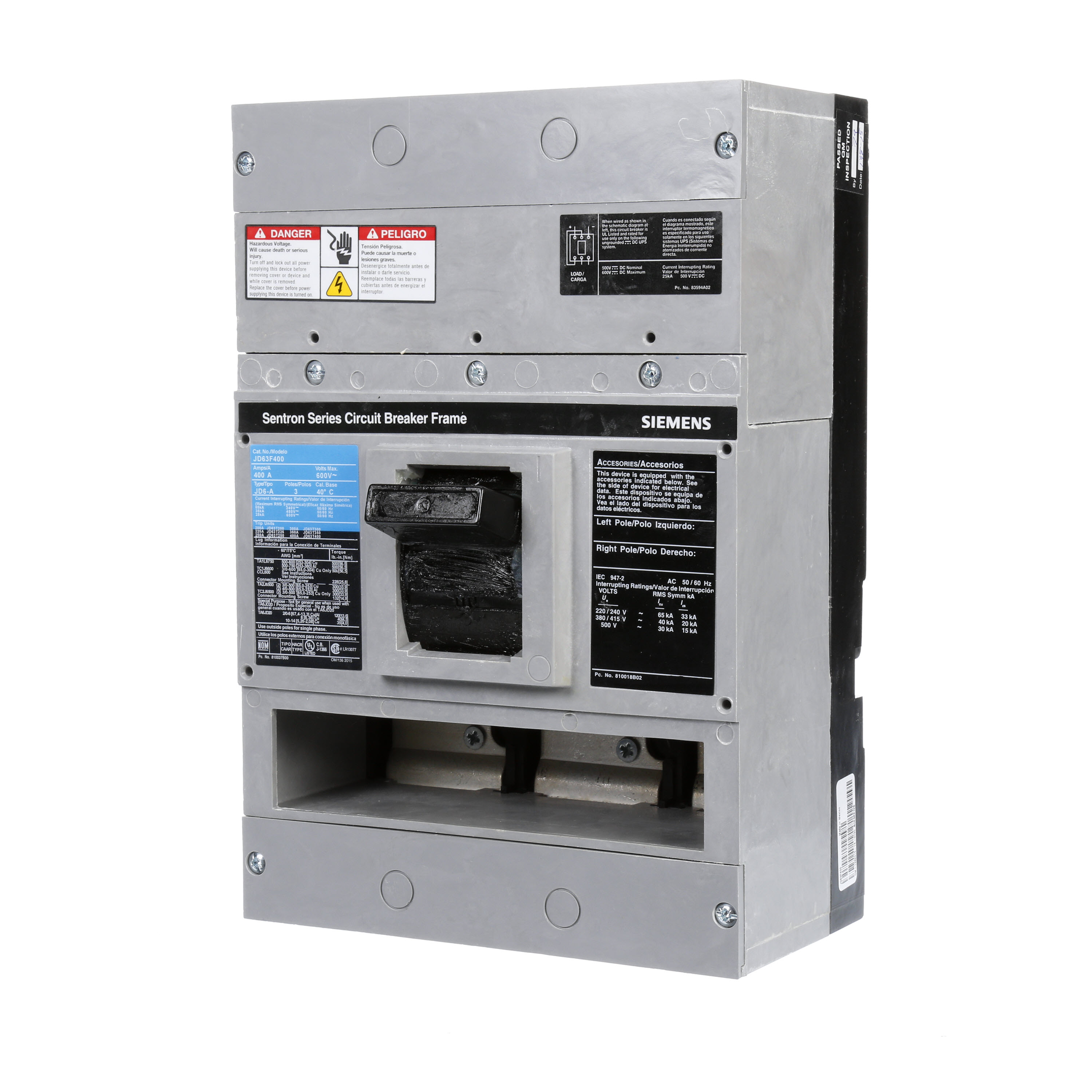 SIEMENS ITE SIEMENS JD63F400 CIRCUIT BREAKER