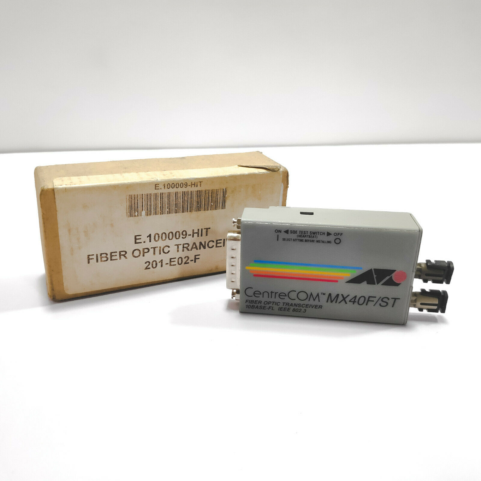 ALLIED TELESIS AT-MX40F/ST - 10BASE-FL CENTRE COM FIBER OPTIC TRANSCEIVER