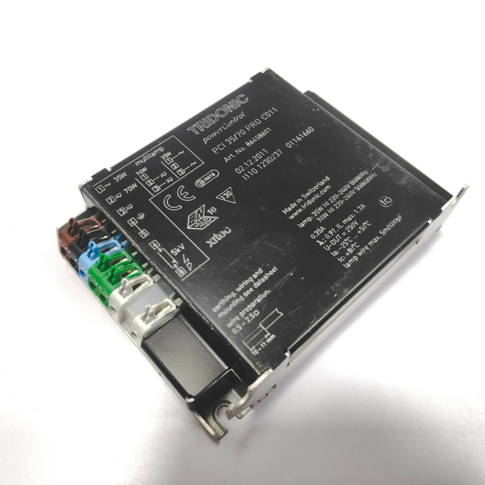 TRIDONIC PCI 35/70 PRO C011 86458601 Electronic ballasts for high-intensity disc