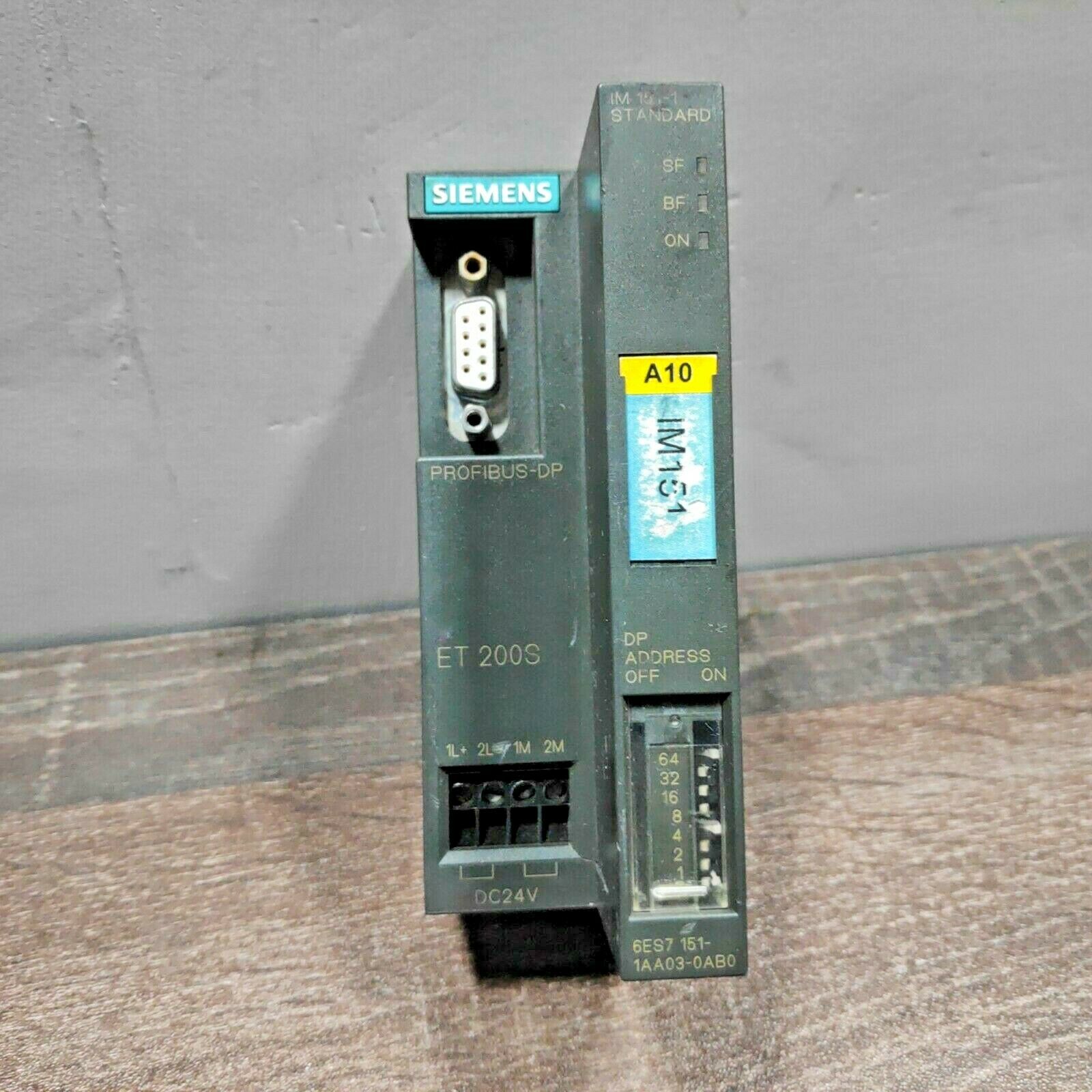 SIEMENS 6ES7151-1AA03-0AB0 IM151-1 STANDARD ET200S SIMATIC DP INTERFACE MODULE