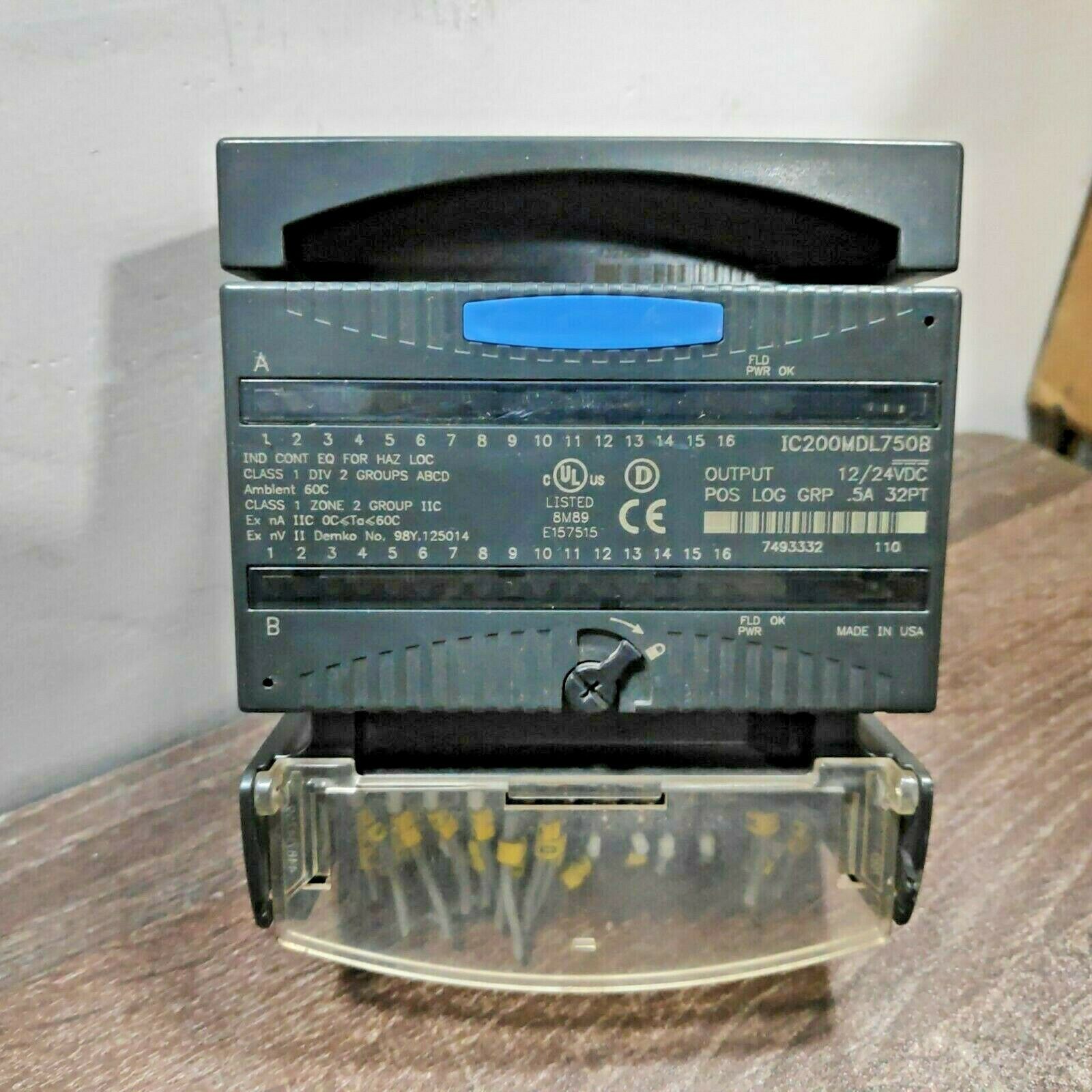 GE FANUC IC200MDL750 VERSAMAX OUTPUT MODULE WITH IC200CHS001 I/O CARRIER