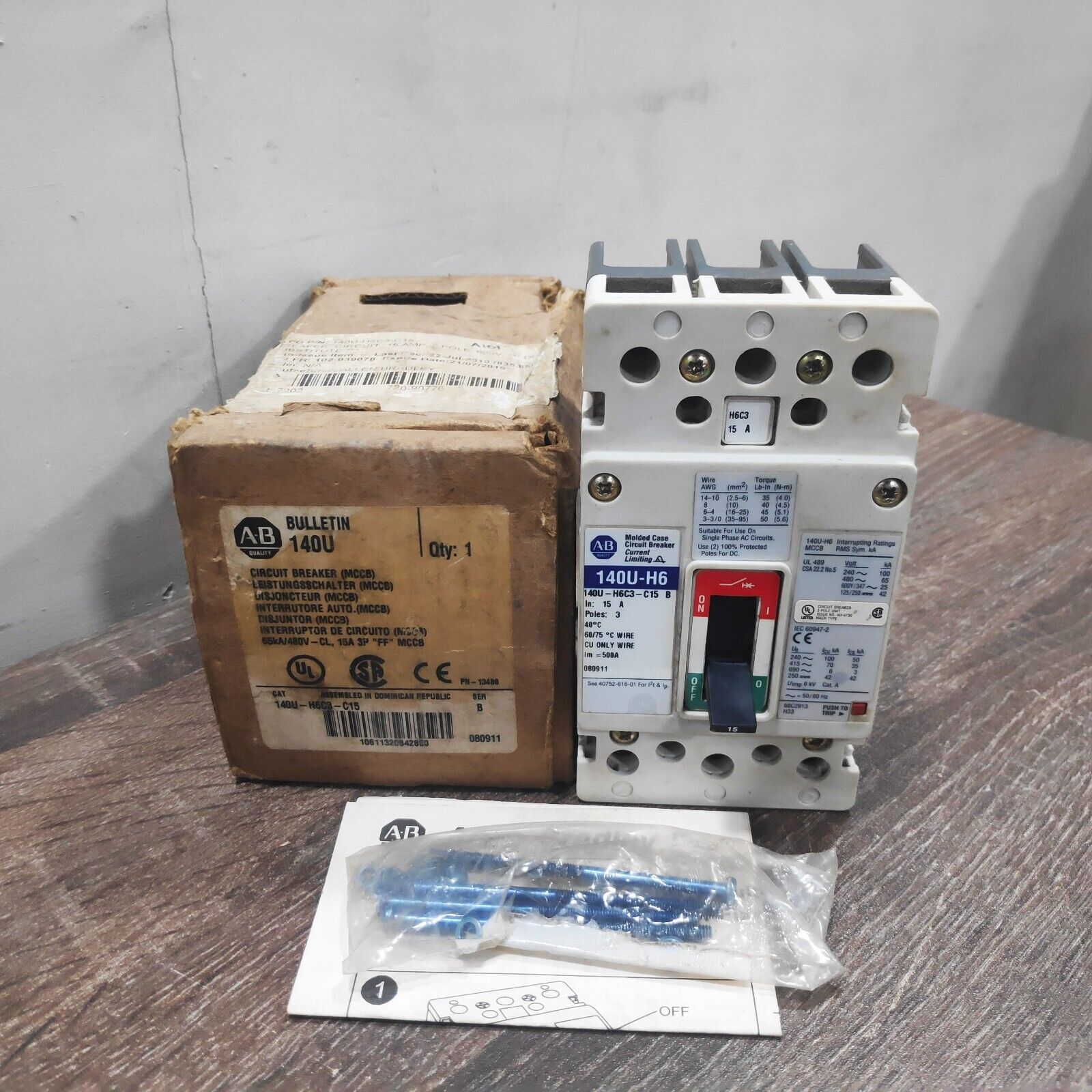  Allen Bradley 140U-H6C3-C15 - Molded Case Circuit Breaker