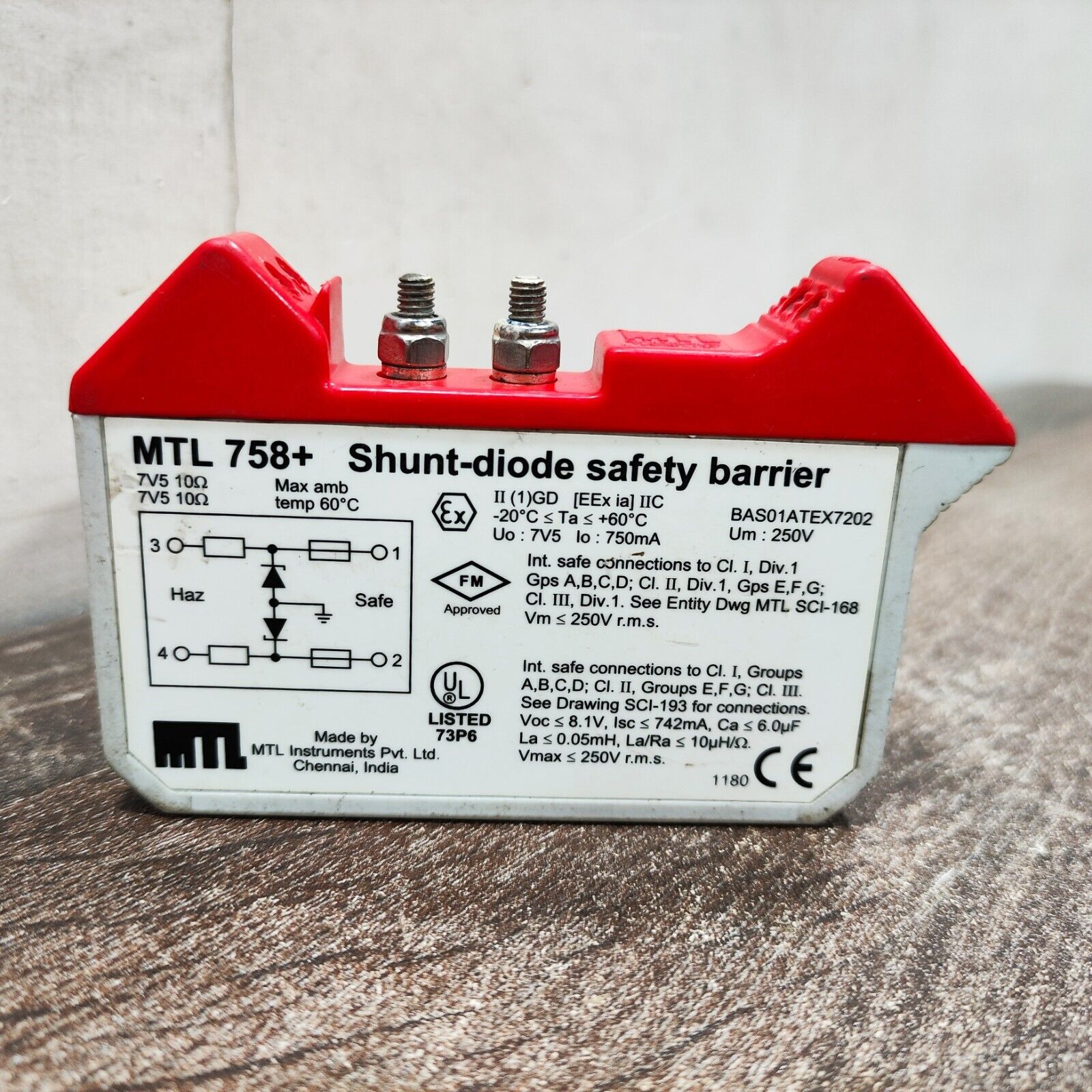 MTL MTL758+ SHUNT DIODE SAFETY BARRIER POSITIVE 7.5 V 10 OHMS