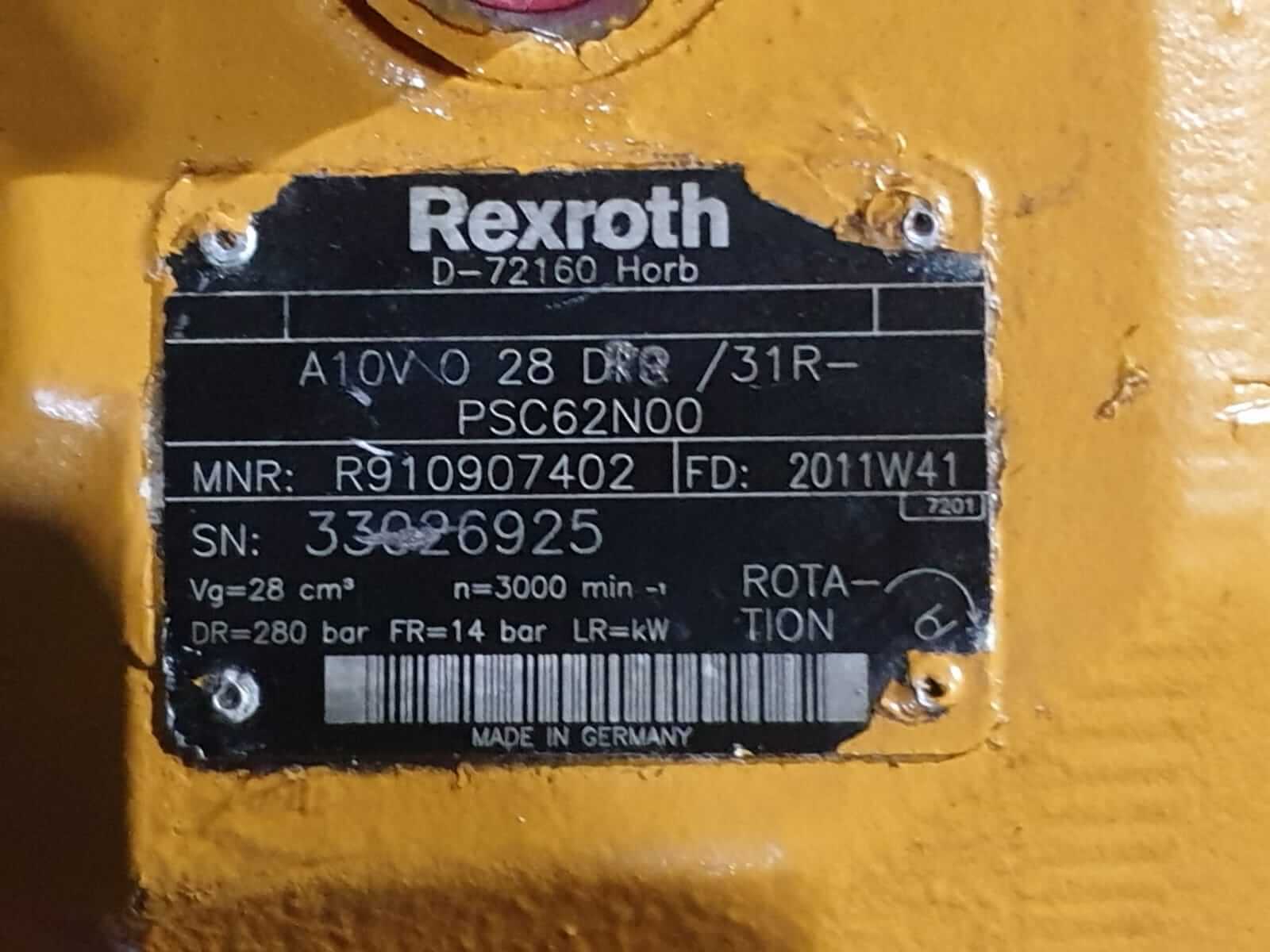 REXROTH A10VO Axial Piston Variable Pump A10VO28DR/31R-PSC62N00 - R910907402 