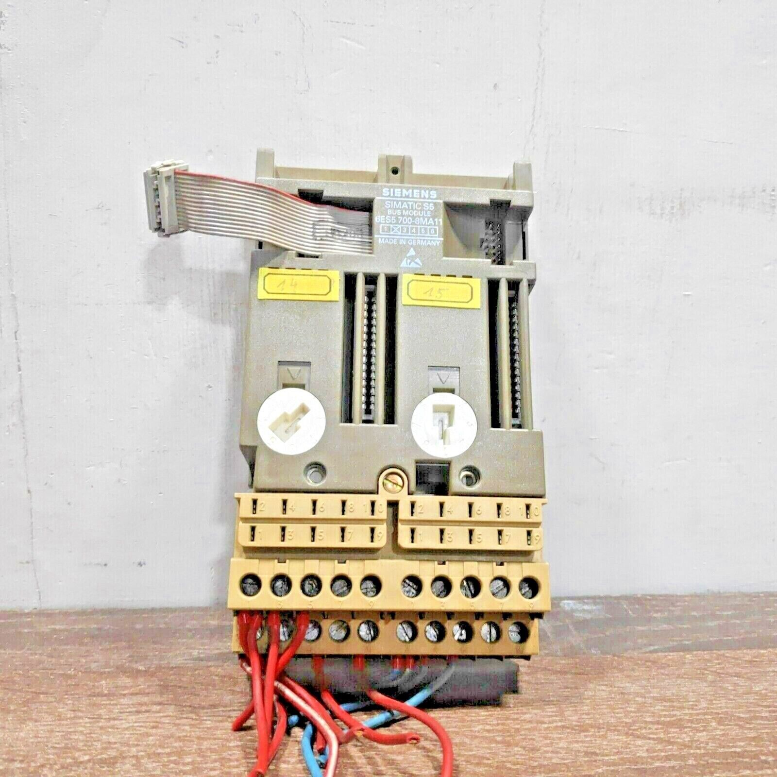 SIEMENS 6ES5700-8MA11 SIMATIC S5 PLC BUS MODULE W/ TERMINAL BLOCK F SCREW TERMINALS DIN RAIL MOUNT FOR S5-100U/ET