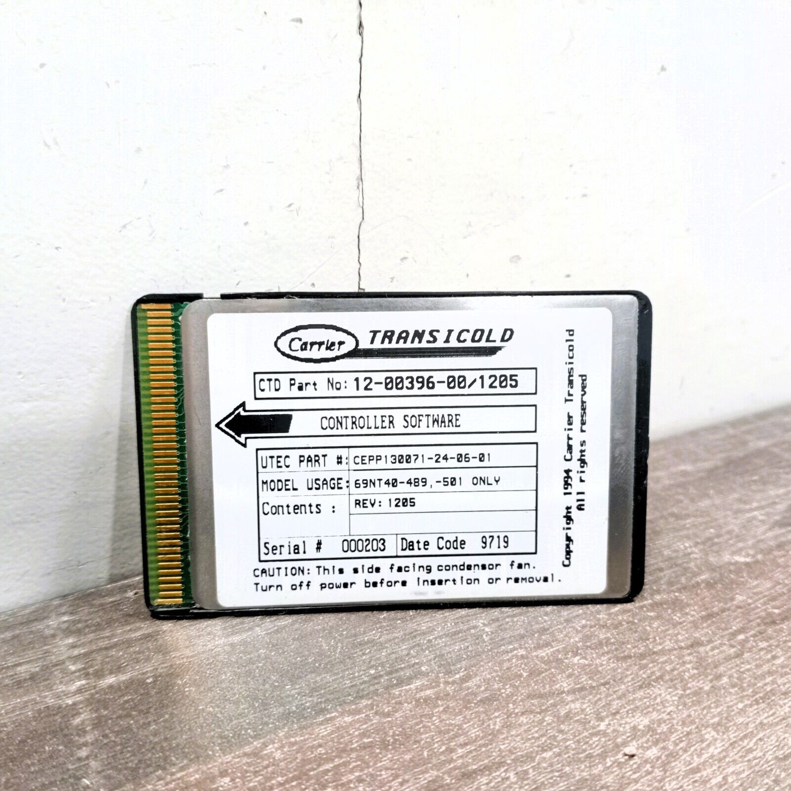 CARRIER CEPP130071-24-06-01 TRANSICODLD 12-00396-00/1205 CONTROLLER SOFTWARE