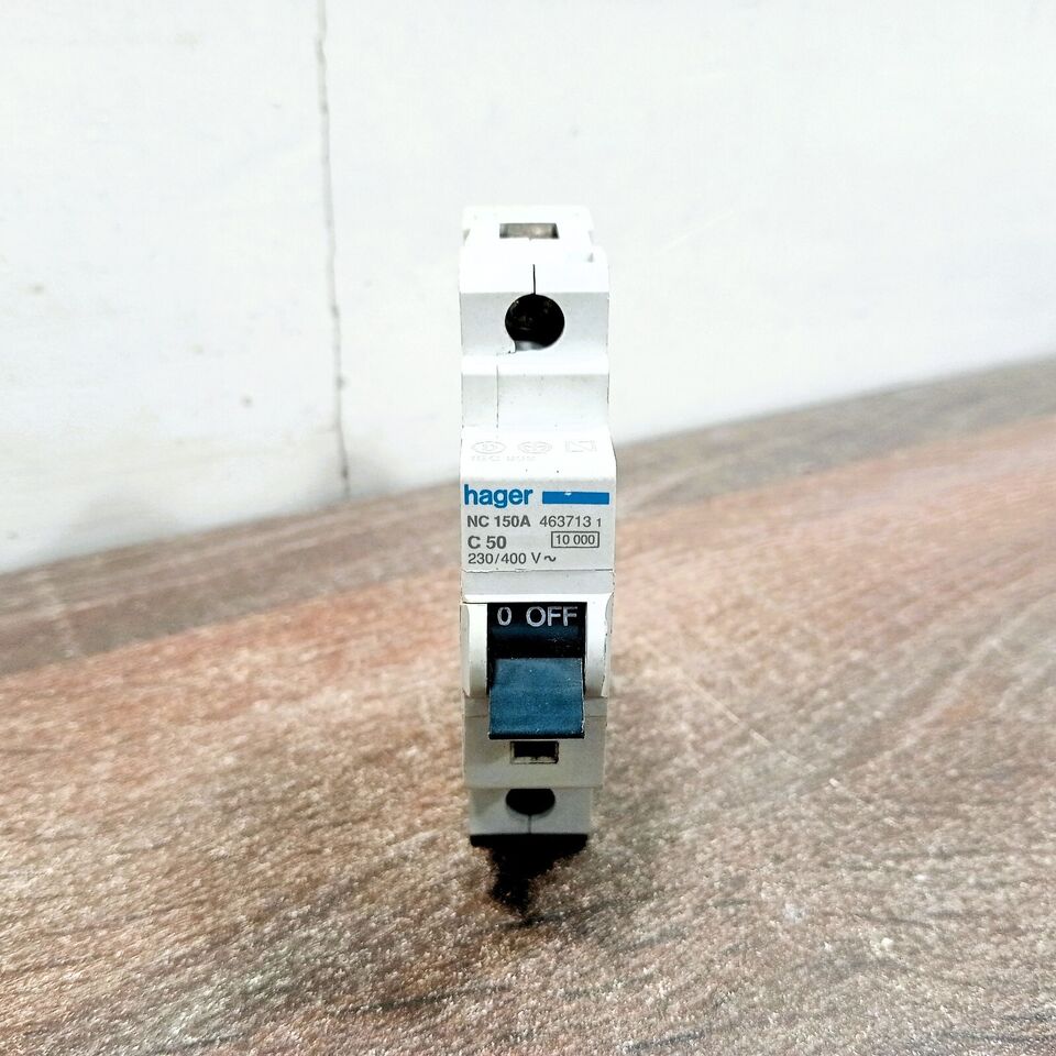 HAGER NC150A CIRCUIT BREAKER 50 AMP SINGLE POLE TYPE MCB 230/400 VAC