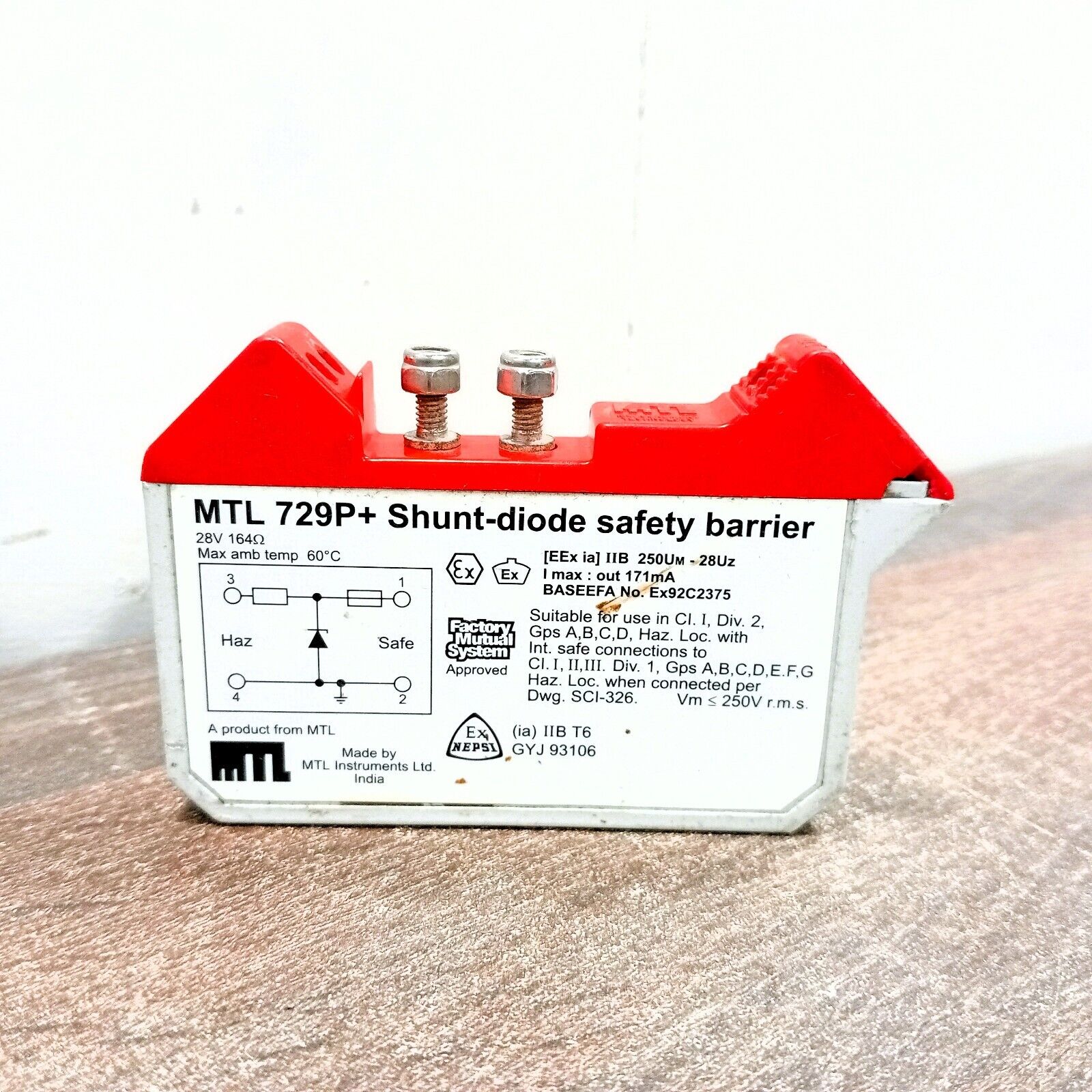 MTL MTL729P+ SHUNT DIODE SAFETY BARRIER 28 VOLT +VE 164 OHM IIB GASSES