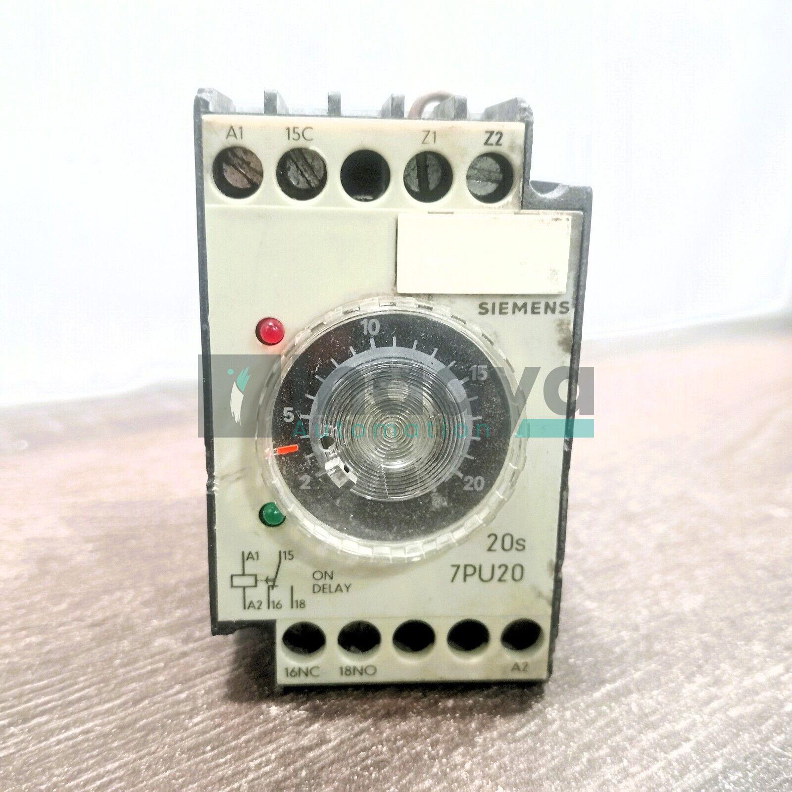 SIEMENS 7PU2040-7AN23 TIME DELAY RELAY 220-240VAC 50-60HZ 20 SEC