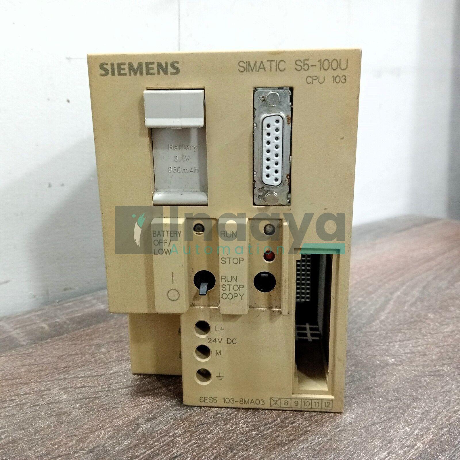 SIEMENS 6ES5103-8MA03 SIMATIC S5 CENTRAL PROCESSING UNIT MODULE FOR S5-100U