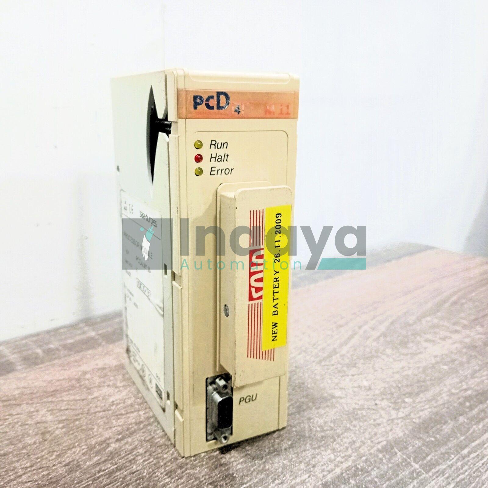 SAIA BURGESS PCD4.M110 WITH PCD7.R310 PLC PROCESSOR 24 VDC 0.5 AMP MEMORY BOARD MODULE UP TO 428 KBYTES 172 KBYTES RAM (DB/TX) 2 SOCKETS FOR EPROM OR RAM (UP TO 256 KBYTE)