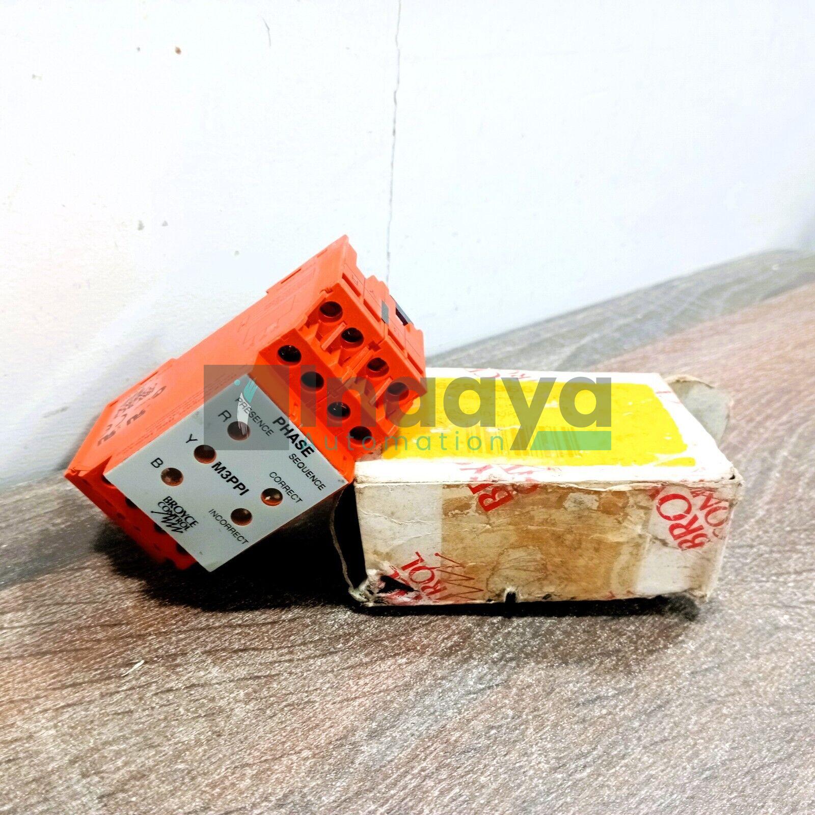 BROYCE CONTROL M3PPI PHASE MONITORING RELAY SEQUENCE FAILURE 3-PHASE 300-500 VAC 48-63 HZ DIN-RAIL MOUNT
