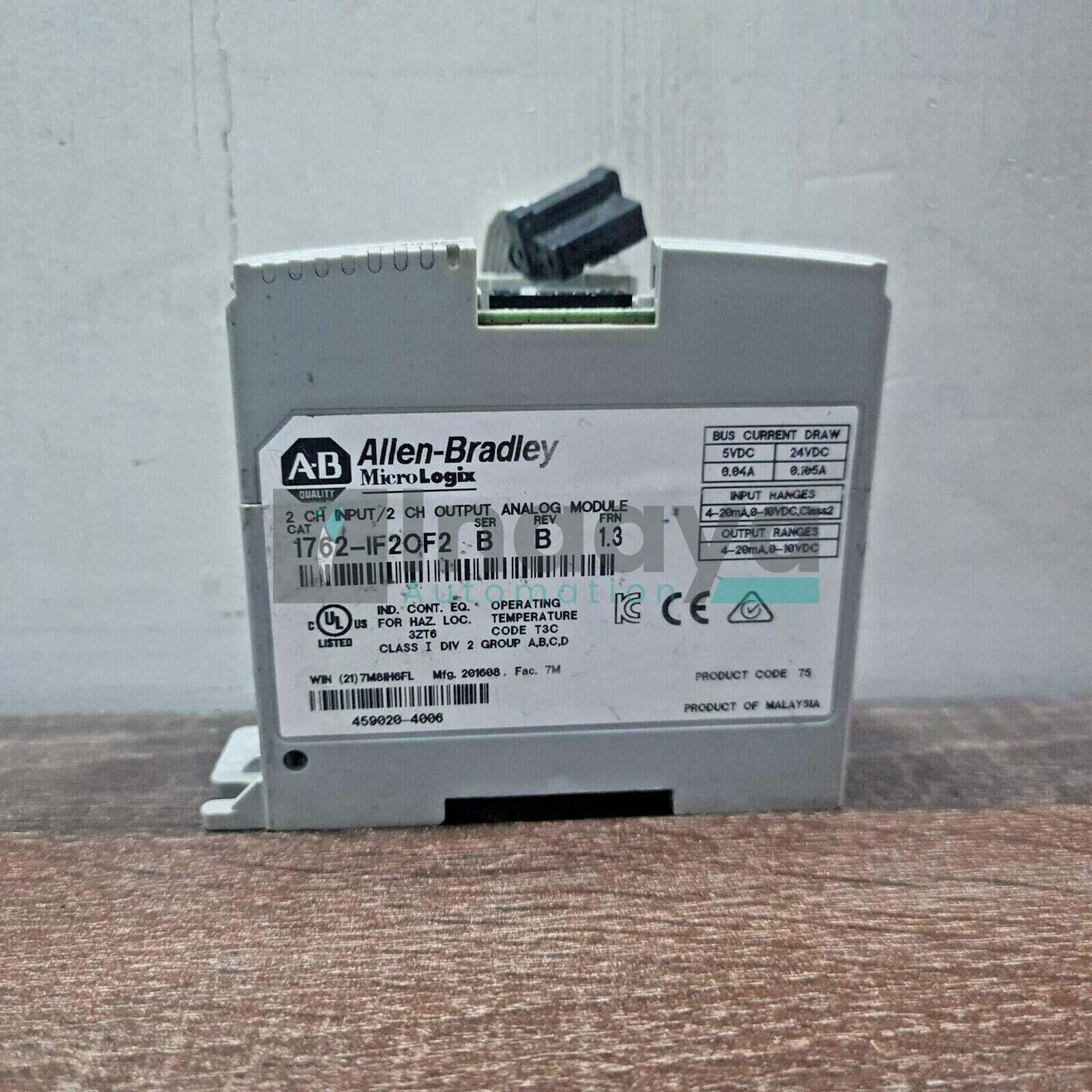 ALLEN BRADLEY 1762-IF2OF2 SER.B MICROLOGIX ANALOG I/O MODULE