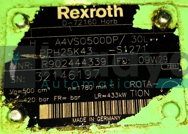 Rexroth A4VSO500DP/30L-PPH25K43 -S1271 Axial piston pump