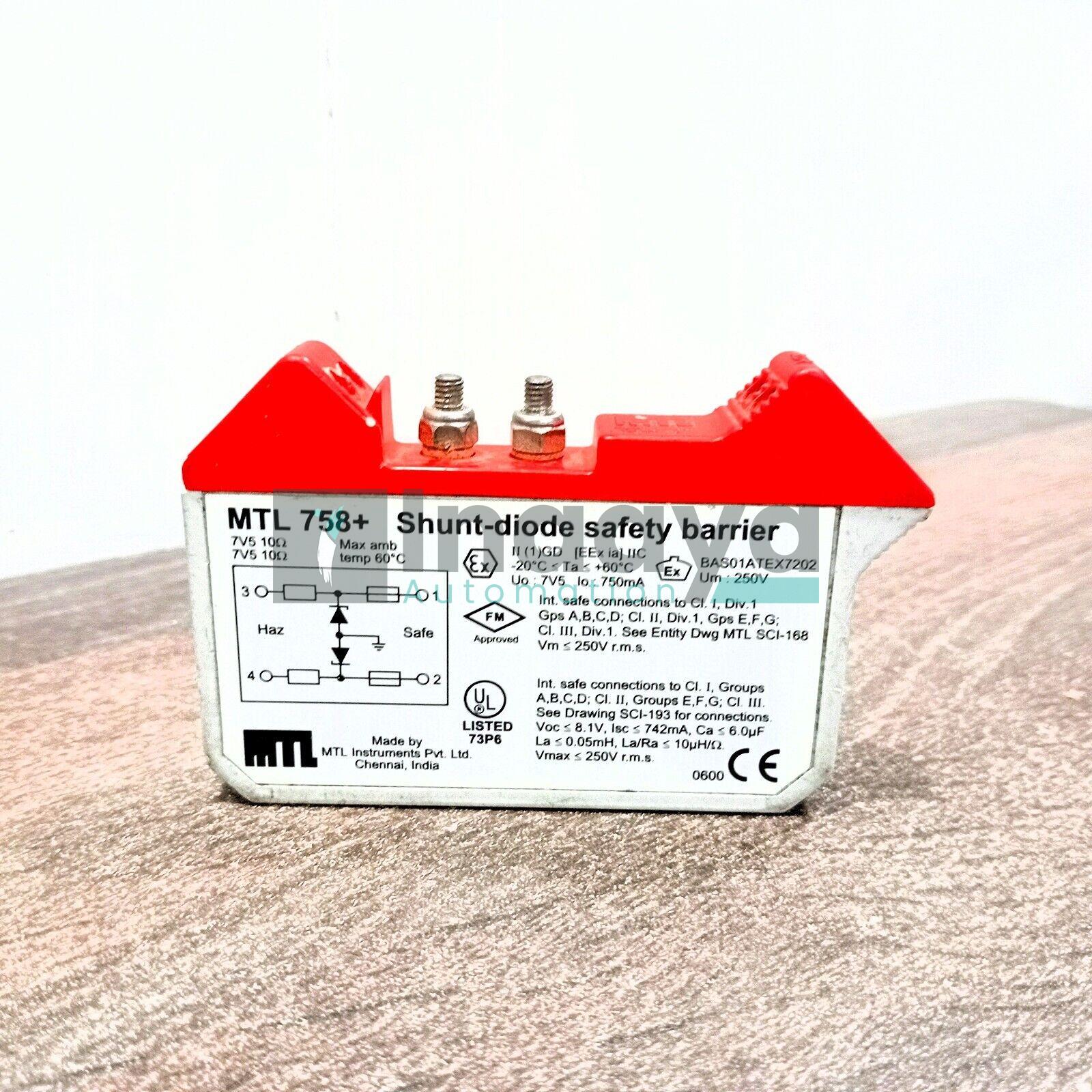 MTL 758+ SHUNT DIODE SAFETY BARRIER POSITIVE 7.5 V 10 OHMS