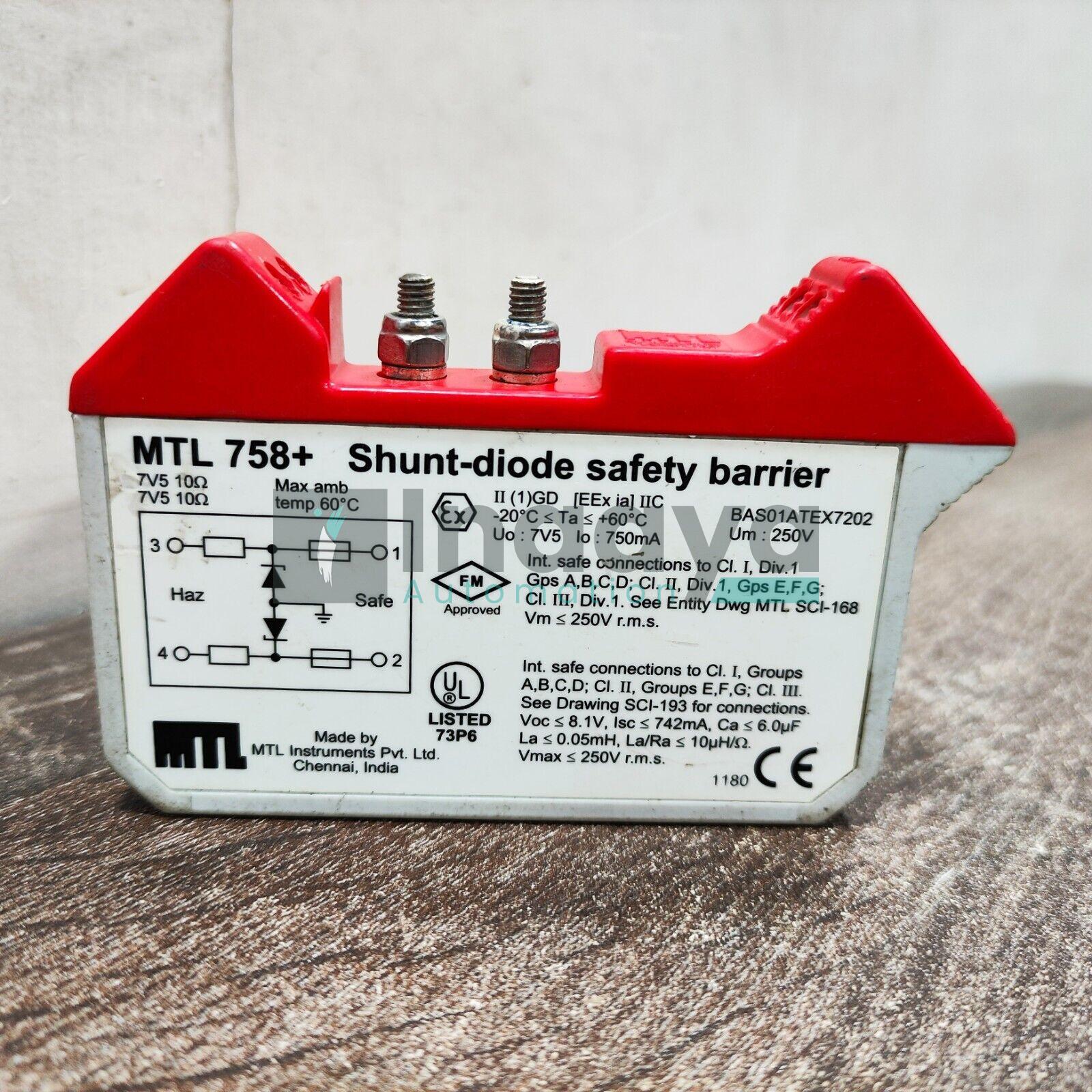 MTL MTL758+ SHUNT DIODE SAFETY BARRIER POSITIVE 7.5 V 10 OHMS
