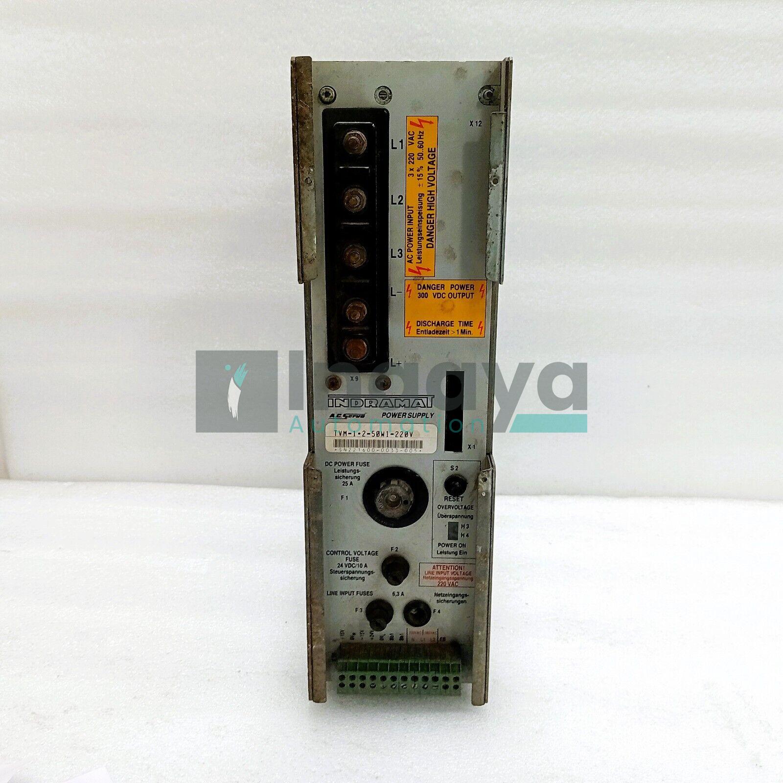INDRAMAT TVM1.2-50W1-220V SERVO SUPPLY MODULE