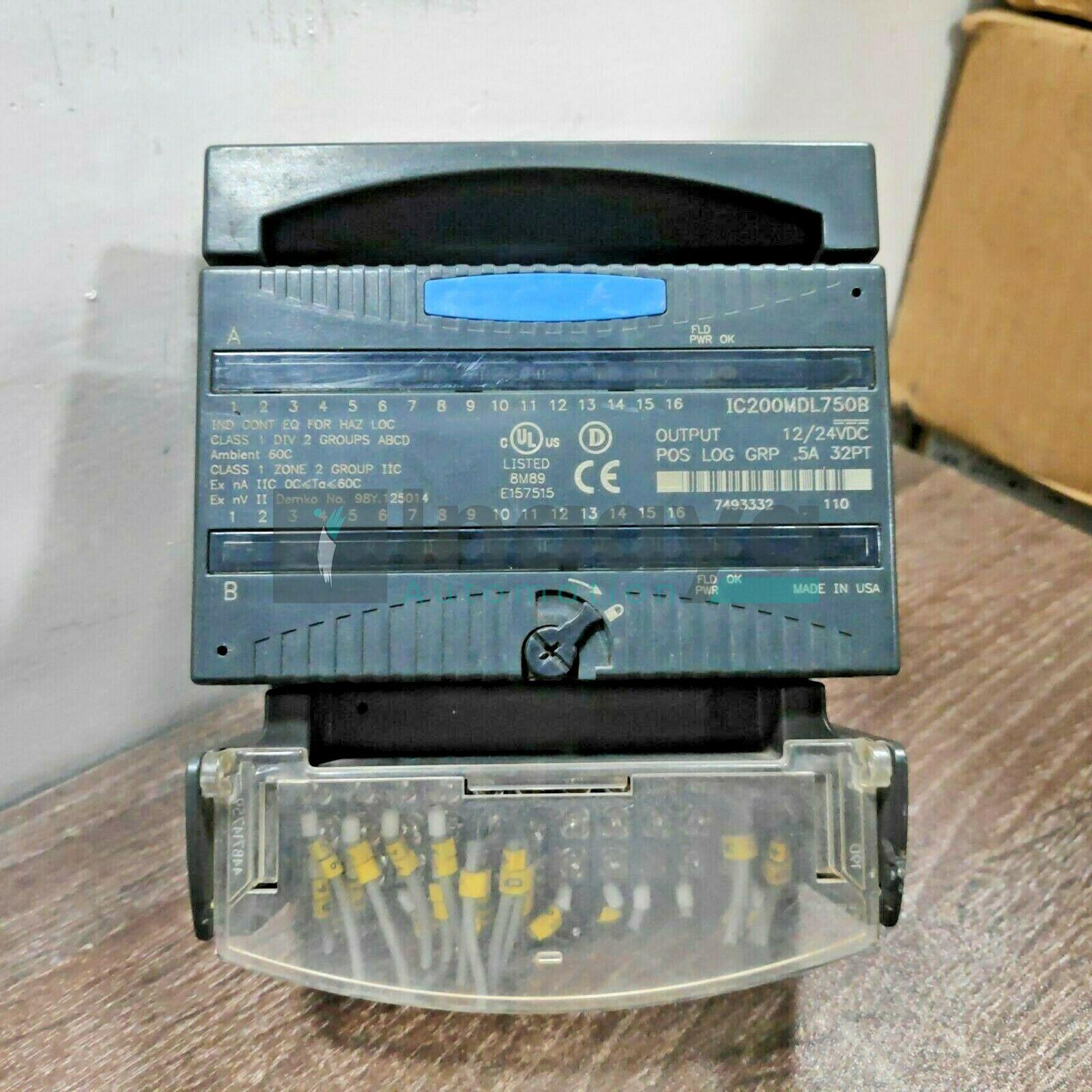 GE FANUC IC200MDL740 VERSAMAX OUTPUT MODULE WITH IC200CHS001 I/O CARRIER