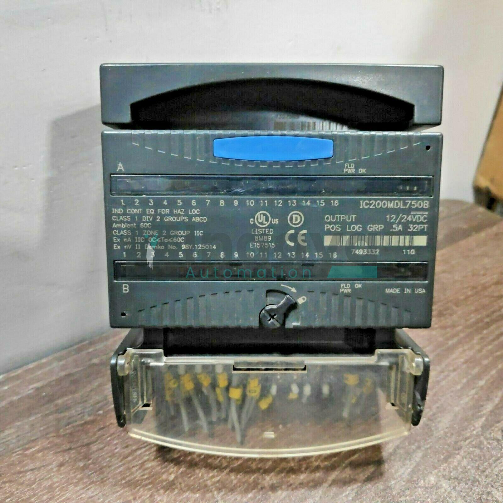 GE FANUC IC200MDL750 VERSAMAX OUTPUT MODULE WITH IC200CHS001 I/O CARRIER