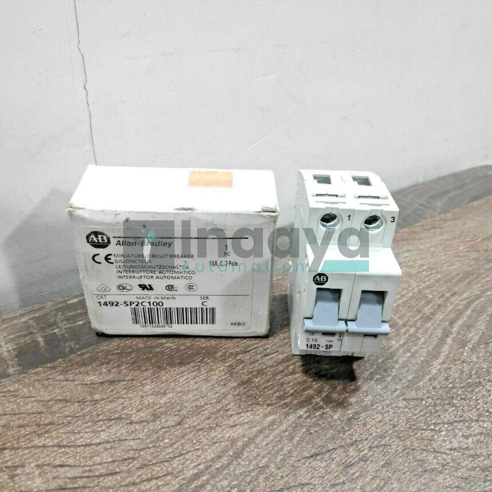 ALLEN BRADLEY 1492-SP2C100 SER.C 10AMP 2POLE MINIATURE CIRCUIT BREAKER