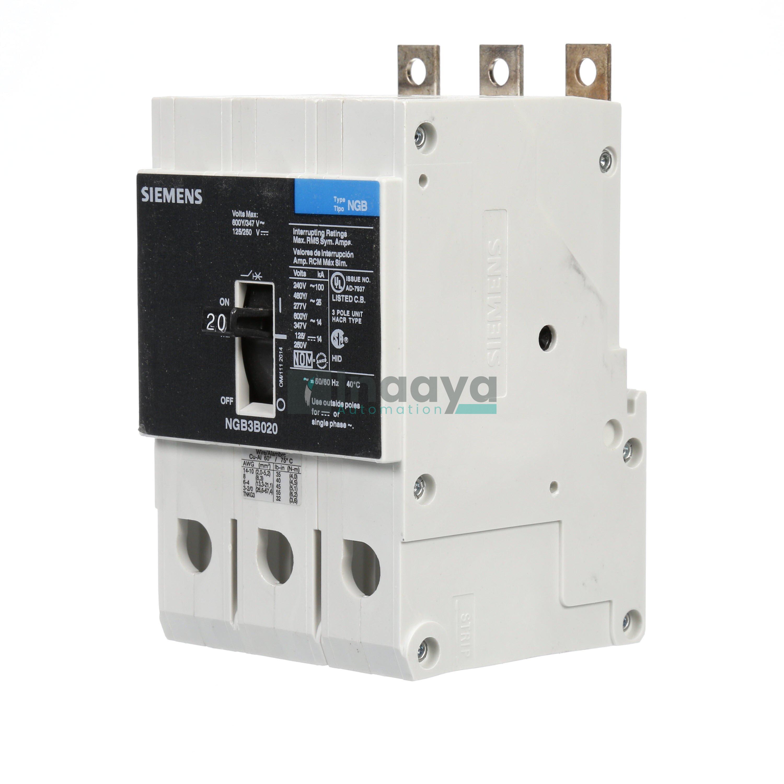 SIEMENS NGB3B020 20 AMP CIRCUIT BREAKER 