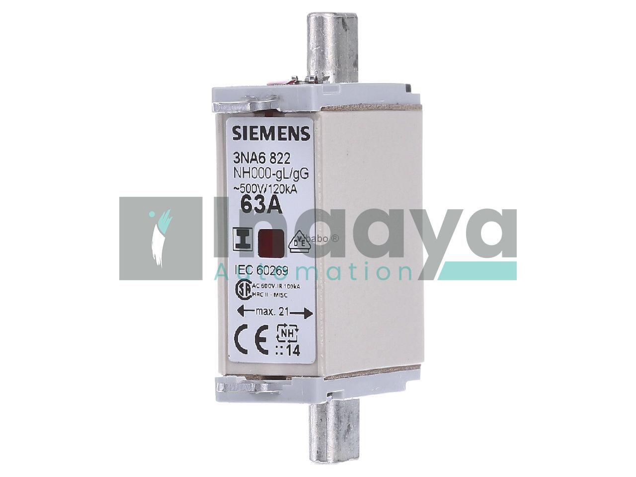 SIEMENS 3NA6822 63AMP FUSE