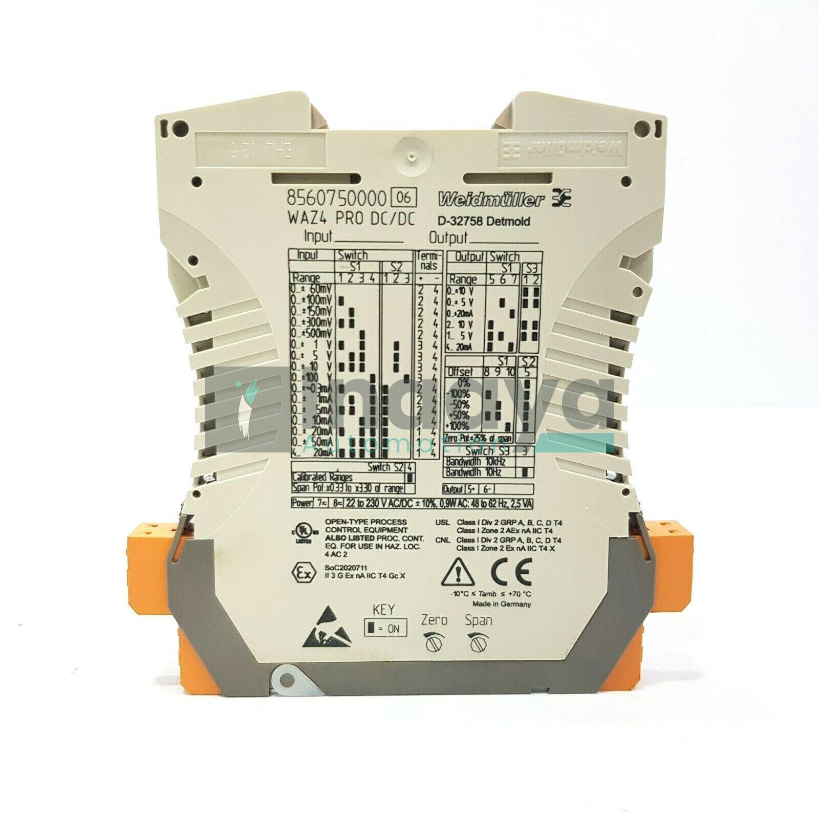 WEIDMULLER 8560750000 WAZ4 PRO DC/DC D-32758 DETMOLD