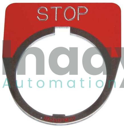 10250TM34 LEGEND PLATE STANDARD HALF ROUND STOP RED