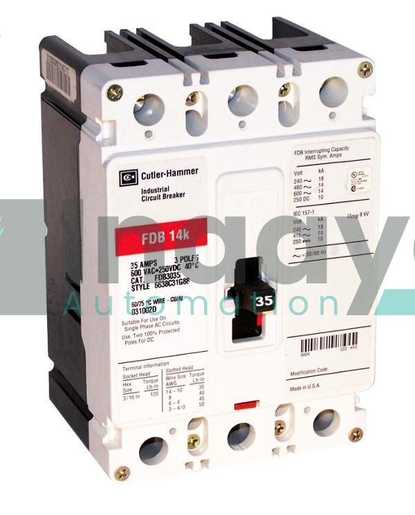 EATON CORPORATION CUTLER HAMMER FDB3050L CIRCUIT BREAKER